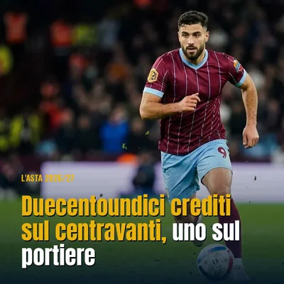 Duecentoundici crediti sul centravanti, uno sul portiere