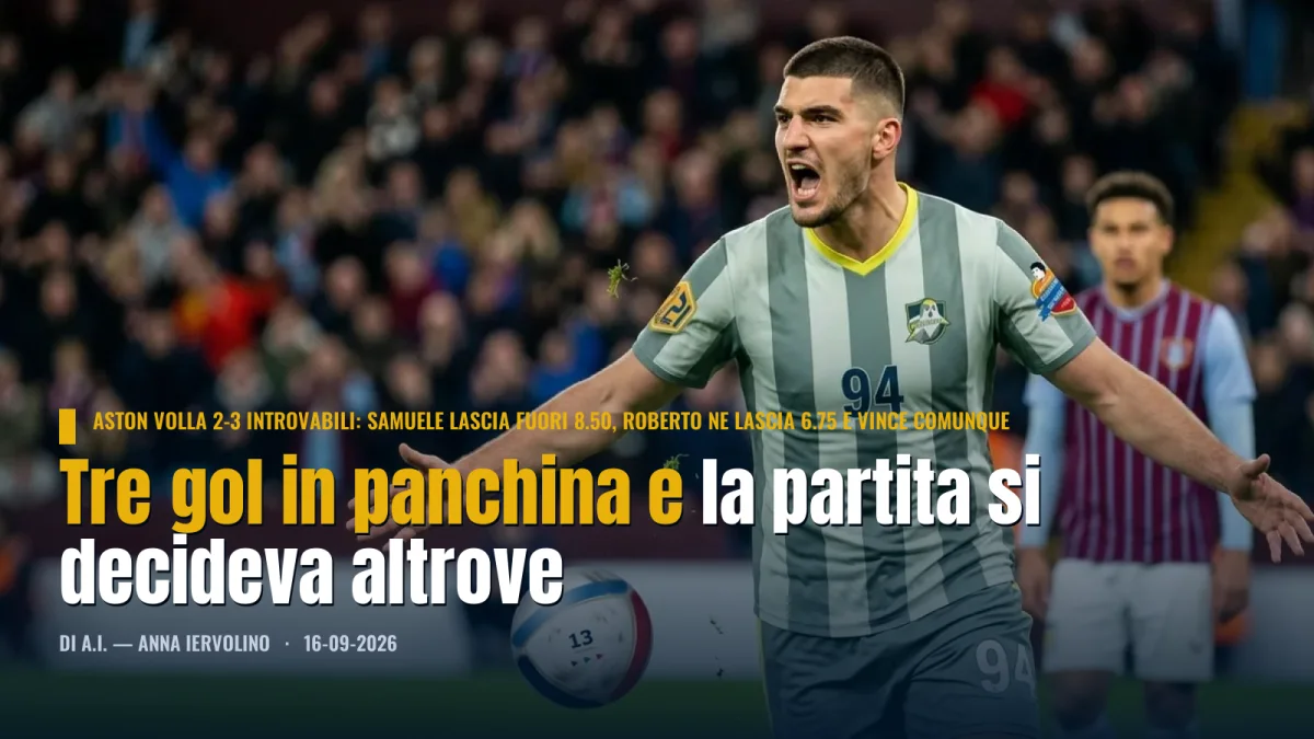 Tre gol in panchina e la partita si decideva altrove