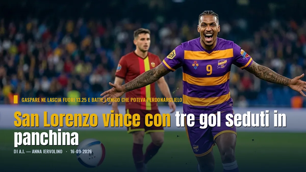 San Lorenzo vince con tre gol seduti in panchina